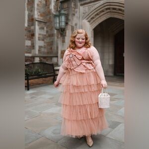 Anthropologie Kavita Bhartia Rosette Tiered Tulle Gown